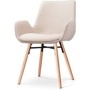 Nolon Nena-Eef Eetkamerstoel Beige - met Armleuning - Stof