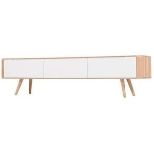 Gazzda Ena lowboard houten tv meubel whitewash - 180 x 42 cm