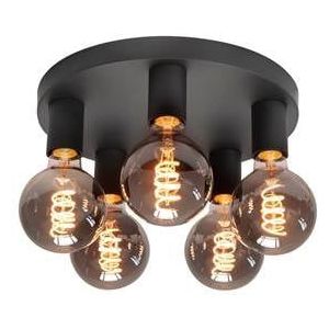 Highlight Plafondlamp Basic Zwart 5 lichts � 30cm E27
