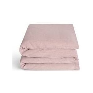 Yumeko kinderdekbedovertrek gewassen linnen roze chambray 120x150