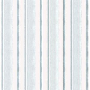 Laura Ashley Vliesbehangs-sHeacham Stripe Seaspray - Blauw - 10mx52cm
