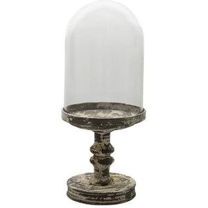 Clayre & Eef Stolp Ø 21x49 cm Metaal Glas Rond Glazen Stolp