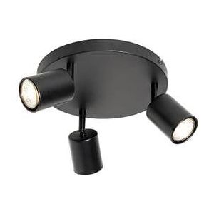 QAZQA Moderne plafondlamp zwart verstelbaar rond 3-lichts - Java