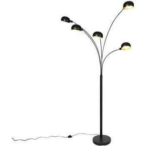 QAZQA Design vloerlamp zwart 5-lichts - Sixties
