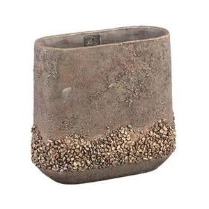 PTMD Kathryn Bloempot - 30x15x28 cm - Cement - Brons