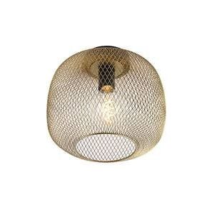 QAZQA bliss_mesh - Moderne Plafondlamp - 1 lichts - Ø 300 mm - Zwart Goud - Woonkamers-sSlaapkamers-sKeuken