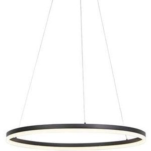 QAZQA Design hanglamp zwart 80 cm incl. LED 3-staps dimbaar - Anello