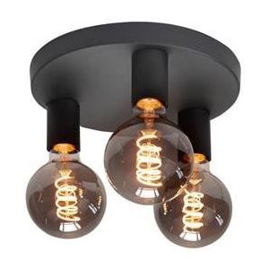 Highlight Plafondlamp Basic Zwart 3 lichts � 25 cm E27