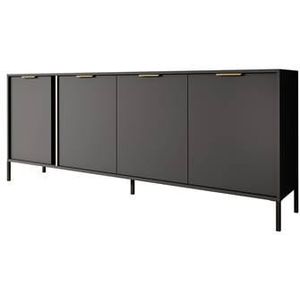 Meubella - Dressoir Loren - Antraciet - 203 cm