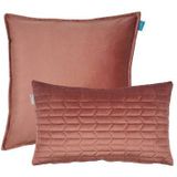 Sierkussen - Kussen Uni Fluweel Roze 50×50 Cm En 30×50 Cm Set Van 2 Sierkussens