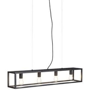 QAZQA Smart industri�le hanglamp zwart incl. 4 WiFi A60 - Cage