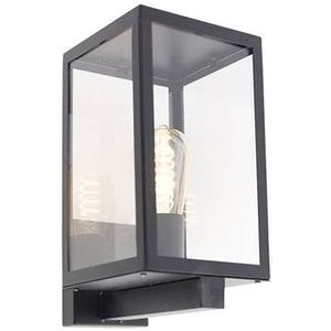 QAZQA Moderne buiten wandlamp zwart met glas 30 cm - Rotterdam