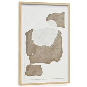 Kave Home - Abstract schilderij Torroella wit en bruin 60 x 90 cm