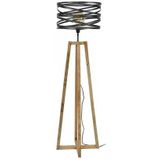 Vloerlamp Twist - Houten Kruisframe - 41x41x135 - Zwart