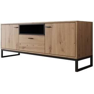 Meubella TV-Meubel Ozzy - Eiken - Zwart - 135 cm