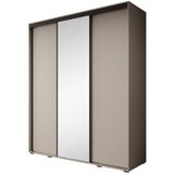 Meubella Kledingkast Delos 3 - Beige - 200 cm - Met spiegel