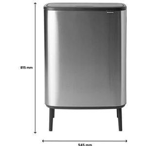 Brabantia Bo Touch Bin Hi Prullenbak - 2 x 30 liter - Afvalscheiding - Matt Steel Fingerprint Proof