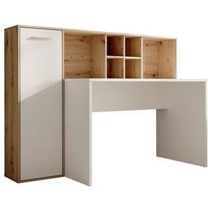 Meubella Bureau Elze - Eiken - Wit - 158 cm