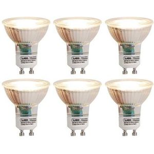 LUEDD Set van 6 GU10 3-staps dim to warm LED lampen 6W 450 lm 2000K -