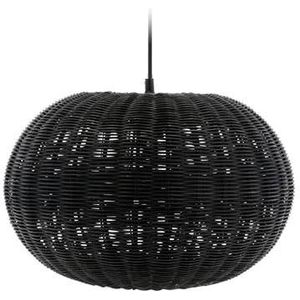 Villa Collection Werna rattan hanglamp zwart - 40,5 x 25 cm