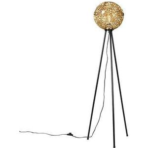 QAZQA Art deco vloerlamp tripod goud - Maro