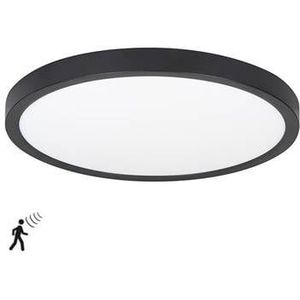 Highlight Plafondlamp Piatto Zwart � 30,5 cm incl. Bewegingssensor