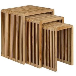 Mica Decorations Yonker Plantentafel - Set van 3 - Bruin