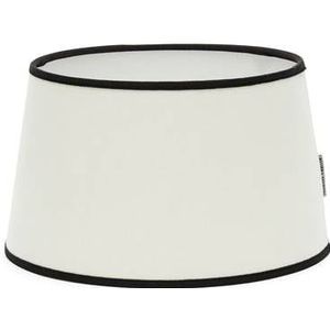 Riviera Maison Lampenkap rond schuin met zwarte rand - Linen - Wit