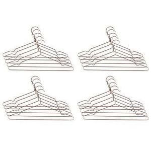 QUVIO Kledinghangers - Set van 20 - Kleerhangers - Hangers kleding - Broekhangers - Rosekleur - Koper - Staal