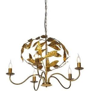 QAZQA Vintage kroonluchter antiek goud 6-lichts - Linden