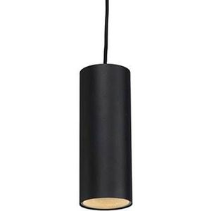 QAZQA tubo - Design Minimalistische hanglamp - 1 lichts - Ø 100 mm - Zwart - Woonkamer | Slaapkamer | Keuken