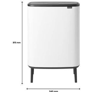 Brabantia Bo Touch Bin Hi Prullenbak - 60 liter - White