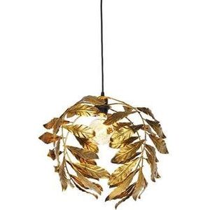 QAZQA linden - Klassieke Hanglamp - 1 lichts - Ø 40 cm - Goud/messing - Woonkamers-sSlaapkamers-sKeuken