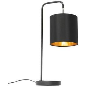 QAZQA Moderne tafellamp zwart met gouden binnenkant - Lofty