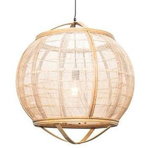 QAZQA Pascal - Oosterse Hanglamp - 1 Lichts - Ø 58 cm - Bruin - Woonkamer - Slaapkamer - Keuken