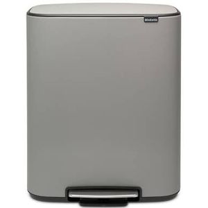 Brabantia Bo Pedaalemmer 2 x 30 L - Mineral Concrete Grey