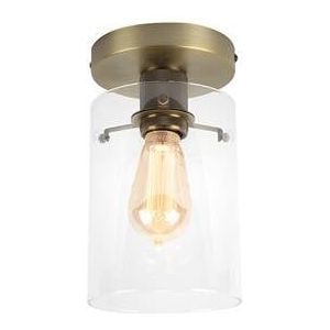 QAZQA dome - Moderne Plafondlamp - 1 lichts - Ø 150 mm - Brons - Woonkamers-sSlaapkamers-sKeuken