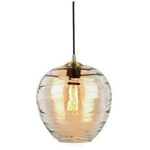 Leitmotiv - Pendant lamp Glamour Globe glass amber brown