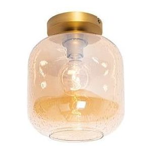 QAZQA Design plafondlamp messing en amber glas - Zuzanna
