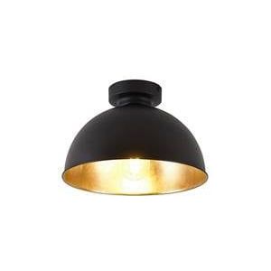 QAZQA Industri�le plafondlamp zwart met goud 28 cm - Magnax