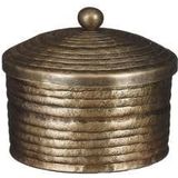 Mica Decorations Albany Opbergbox - 18x18x15 cm - Aluminium - Goud