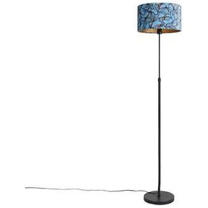 QAZQA Vloerlamp zwart met velours kap vlinders 35 cm - Parte