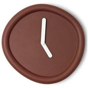 Ronde Klok Dieprood / Round Clock Deepred - Design klok Werkwaardig