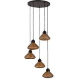 PTMD Hanglamp Anna - 50x50x140 cm - Glas - Bruin