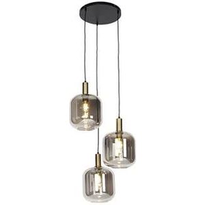 QAZQA Zuzanna - Design Hanglamp Eettafel - 3 Lichts - 60 cm - Grijs - Woonkamer - Slaapkamer
