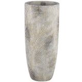 PTMD Linc Grey cement pot waves pattern high round XL