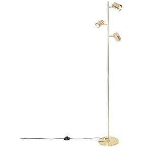 QAZQA Jeana - Moderne Vloerlamp - Staande Lamp - 3 Lichts - H 1500 Mm - Messing - Woonkamer