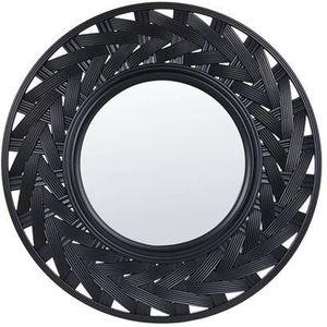 TIERGA - Wandspiegel - Zwart - Synthetisch Materiaal