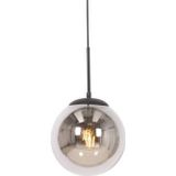 QAZQA flore - Design Hanglamp - 1 lichts - Ø 20 cm - Zwart - Woonkamers-sSlaapkamers-sKeuken