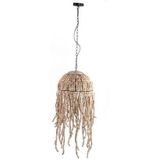 PTMD Doritty Natural hanging lamp wood beaded round